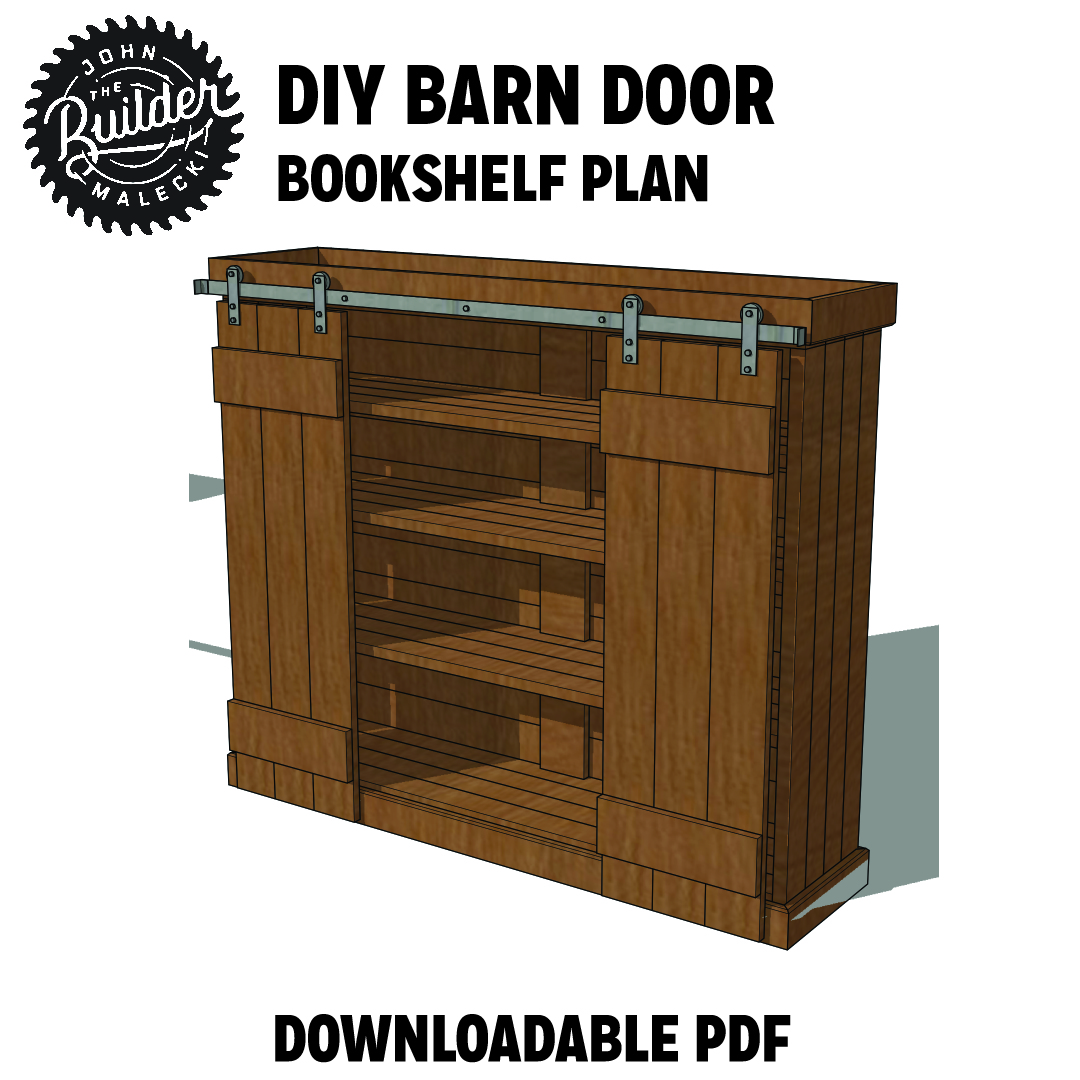 Sliding Barn Door Bookshelf Plan, Sliding Bookcase Door Diy