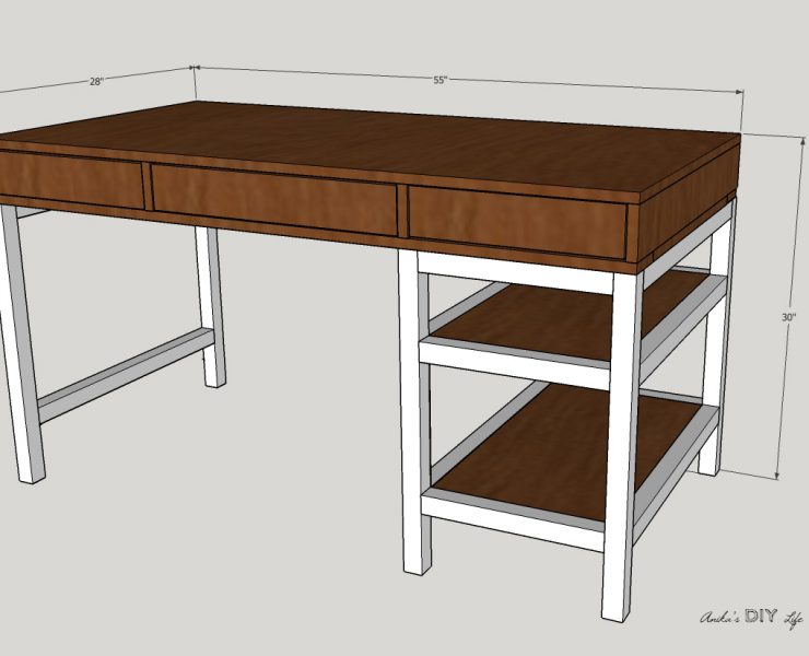 Modern Farmhouse Desk With 3 Drawers Spruc D Market