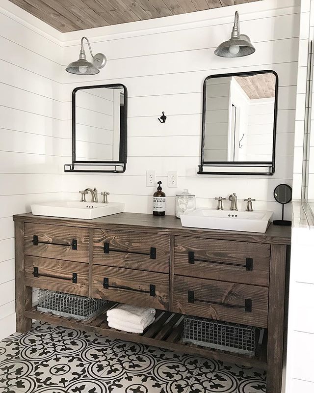 Rustic Farmhouse Double Vanity Spruc, Rustic Bathroom Vanity Plans