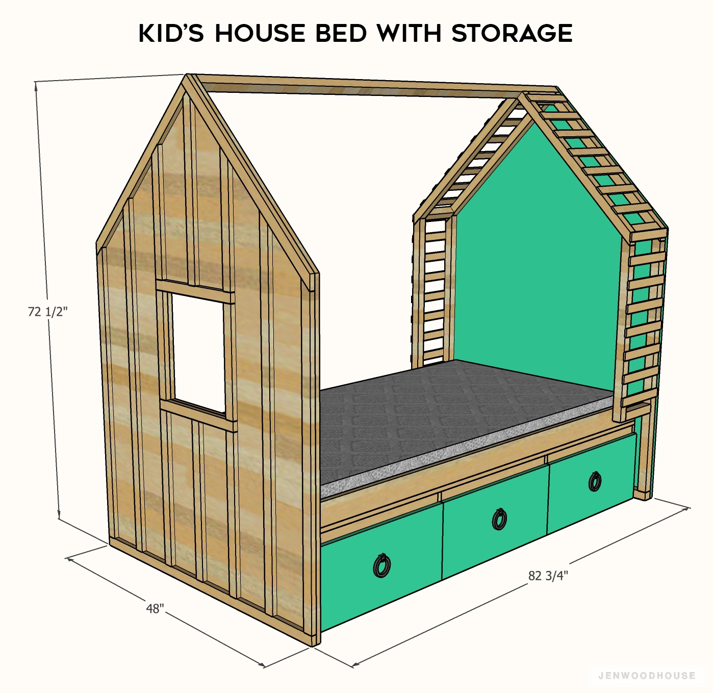 Kids Bed Plans House Bed Plans