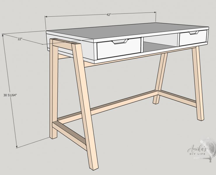 Diy A Frame Desk Spruc D Market, Diy Mid Century Modern Desk Plans
