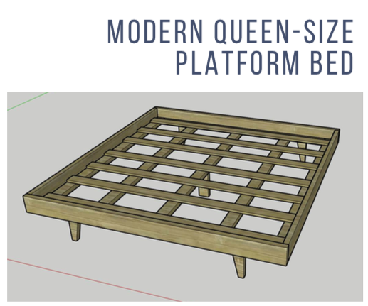 Queen Sized Modern Platform Bed, Free Queen Size Bed Plans Pdf