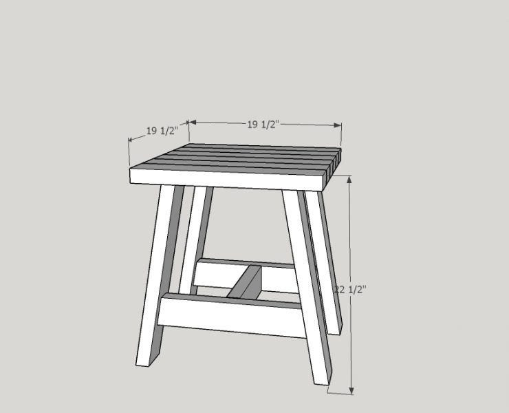 2D image of 2x4 Outdoor Side Table with measurements