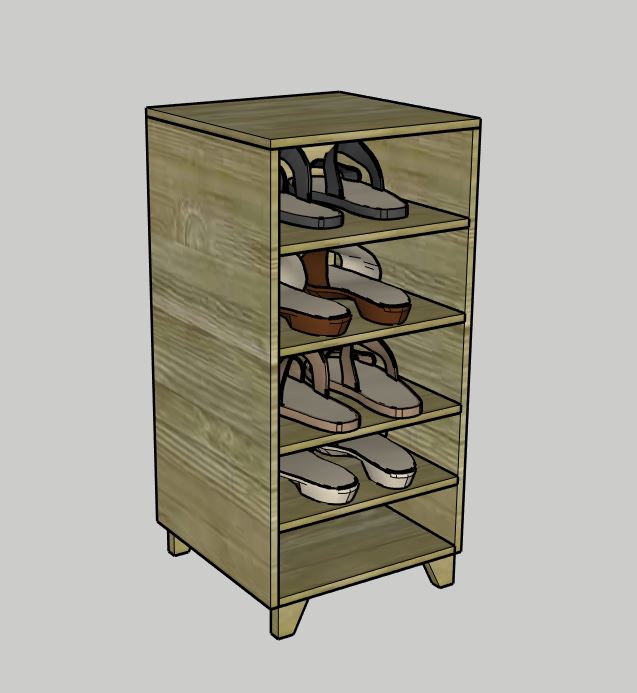Shoe Shelf Tower Organization PDF Printable Woodworking Plans - Spruc*d ...