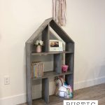 Exclusive project plans for a rustic Dollhouse Bookshelf by Rustic Meadows